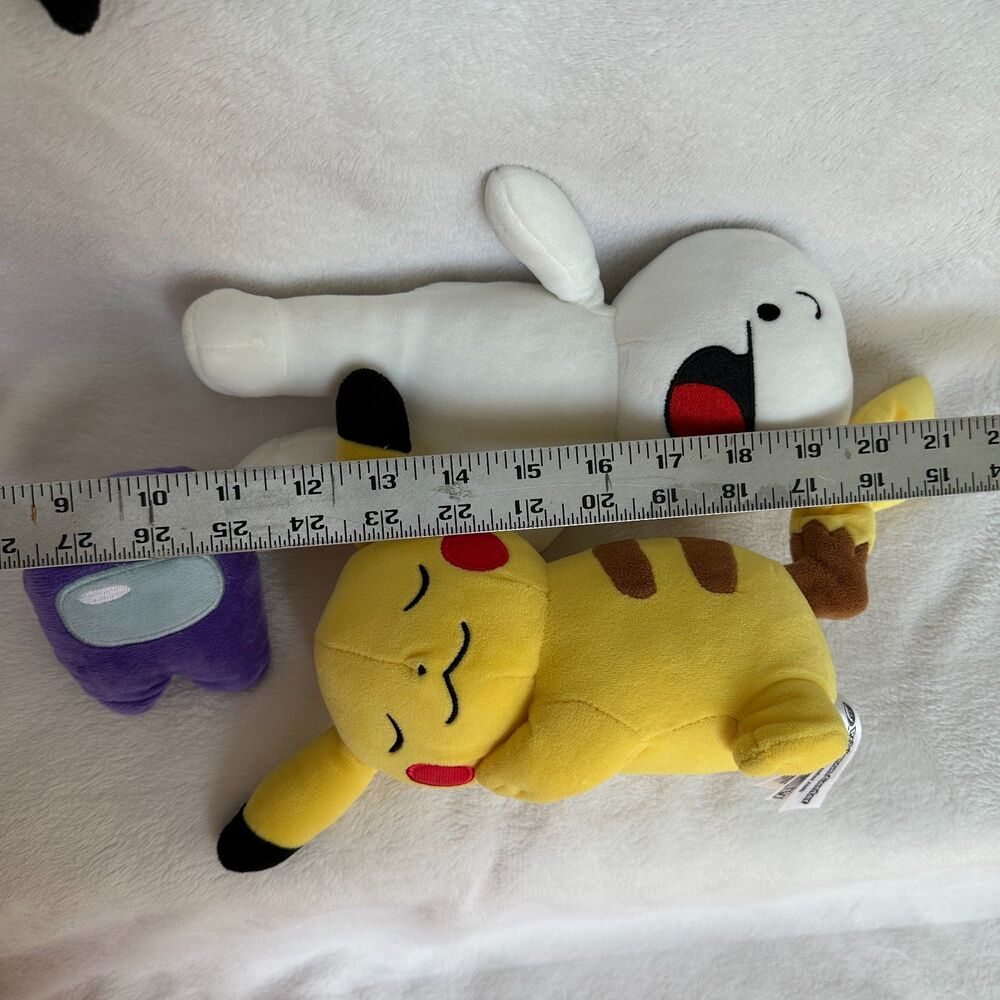 Lot of Five (5) Plush Toys Two Pikachu The Odd 1'S Out Poop Among Us - Picture 11 of 11
